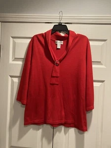 CD Daniels Red Shirt with Tie Rhinestone Ring Womens Size 1x - Picture 1 of 4