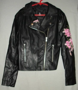 Art Class Girls Faux Leather Biker Jacket Full Zip Size M - Picture 1 of 3