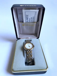 Vintage 1997 Citizen Silver & Gold Tone Metal Quartz Ladies Watch - New in Box - Bild 1 von 11