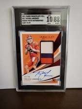 Trevor Lawrence SGC 10 RPA #39/49. Auto 3 Color Patch Rookie Card. 