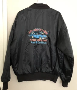 VTG 50’s And 60’s Night Crusin’ With A Twist Satin Bomber Jacket Embroidered XL - Picture 1 of 5