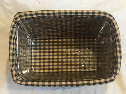 Longaberger ( Liner Only ) Khaki Check for a Recipe Basket Liner Only Cover