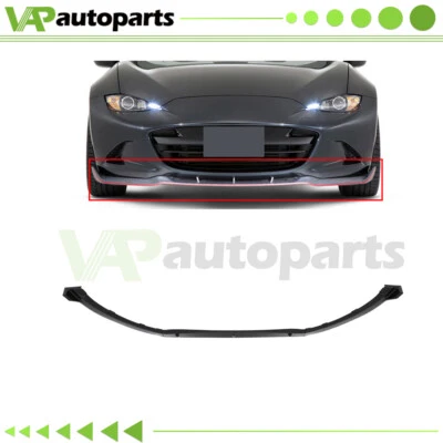 Fits 2016 2017 2018 2019 Mazda MX-5 Miata Front Lip Bumper Glossy Black - Image 1 of 4
