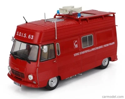 MODELLINO FURGONE STATICO HACHETTE PEUGEOT J7 VIGILI DEL FUOCO 1969 SCALA 1:43 - Immagine 1 di 3