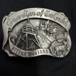 Helena Montana Guardian Of The Gulch Pewter Belt Buckle Siskiyou 186/1000 1984 - Picture 1 of 8