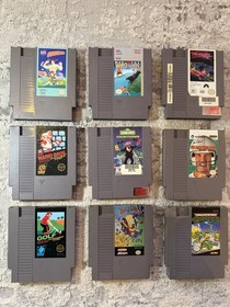 Nintendo NES Game Lot 9 Games &ndash; TMNT Mario Golf John Elway Tested