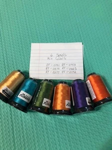 Floriani Machine Embroidery Thread-Lot of 6 Spools-Mixed Colors-NEW Sealed - Picture 1 of 2