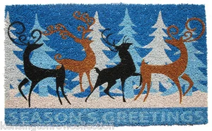 REINDEER GAMES COIR DOORMAT - 18" X 30" - CHRISTMAS WELCOME MAT - Picture 1 of 1