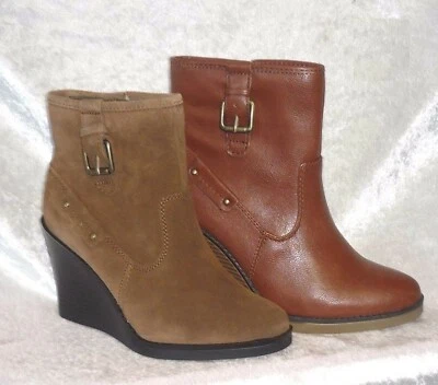 Botas Mujer Liz Claiborne Cuña Tobillo Albahaca Talla 6.5, 10 NUEVAS Foto 1 de 4