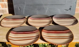 Better Homes and Gardens Bazaar Brown Dinner Plate 10 7/8” Set of 5 - Picture 1 of 4