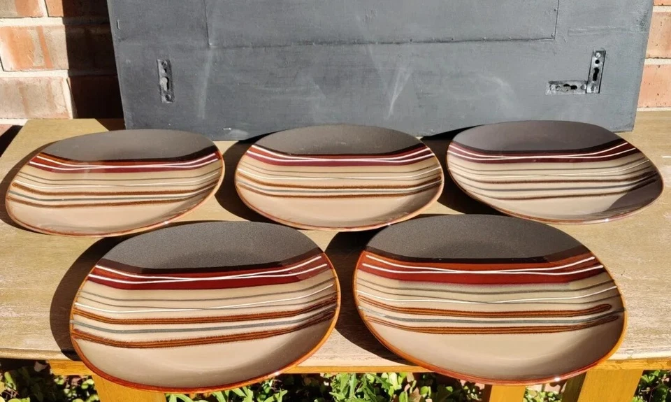 Better Homes and Gardens Bazaar Brown Dinner Plate 10 7/8” Set of 5 - Image 1 of 4