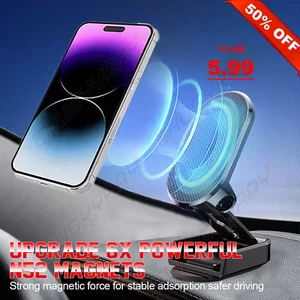 Newest 360° Universal Magnetic Car Mount Folding Stand For iPhone Galaxy GPS - Zdjęcie 1 z 15