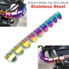 310mm Motorcycle Exhaust Muffler Pipe Heat Shield Stainless Protect Cover Guard