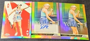 2024 Topps Chrome Tennis 1st /499 Auto Linda Fruhvirtova Aces Refractor #TCA - Picture 1 of 2