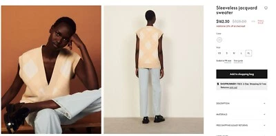 Sandro Jersey Jacquard Sin Mangas Talla 1 US S Foto 1 de 4