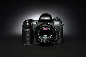Funda protectora de cuero genuino con media cámara para cámara fotográfica Nikon f80 - Imagen 1 de 25