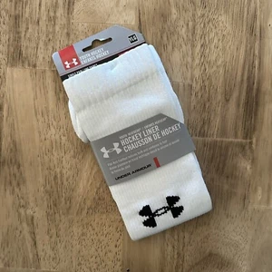 Under Armour Youth Hockey Liner Size L YLG White OTC Hockey Socks 1 Pair - Picture 1 of 6