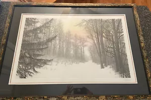 Franklin Galambos Etching “Wintry Haze” E/A 1995 Framed & Matted STUNNING - Picture 1 of 12