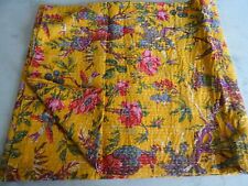 Hand Made Bird Print King Size Kantha Quilt, Kantha Blanket, Bed Cover