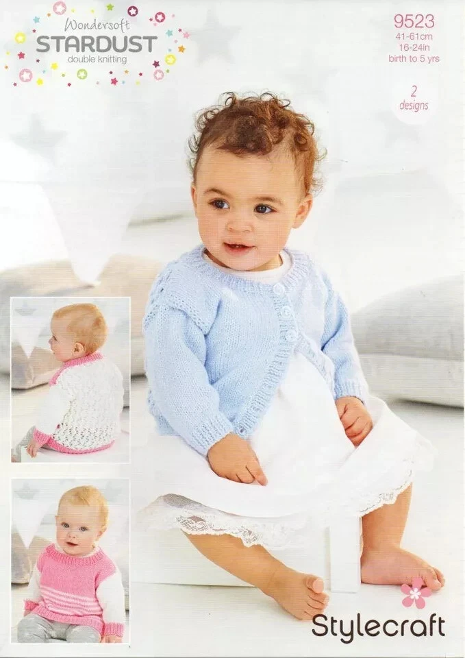 Stylecraft 9523 DK Double Knitting Jumper Sweater Cardigan Knitting Pattern - Image 1 of 1