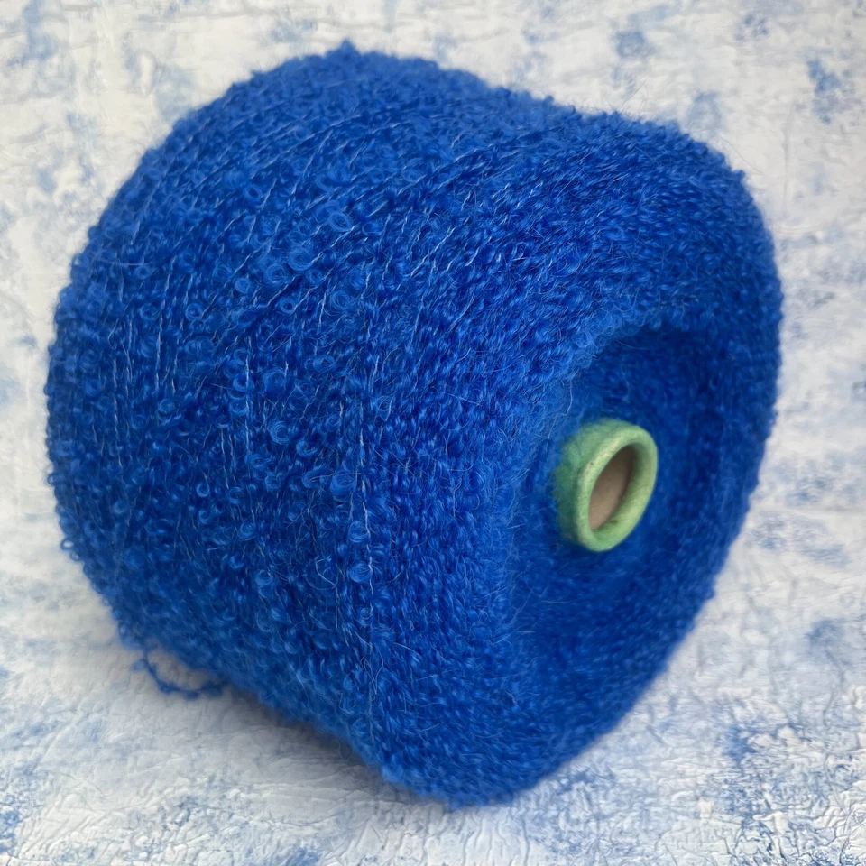 Kid Mohair Silk Boucle Yarn on cone- 75/25% Kid Mohair/Silk, per 100g/3.52oz - Image 1 of 4