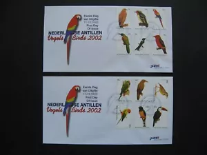 NETHERLANDS ANTILLES, 2x cover FDC 2002, birds ao parrot - Picture 1 of 1