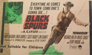 BLACK SPUR [Paramount 1965] Vintage Comming Attraction Cinema Glass Slide - Bild 1 von 2