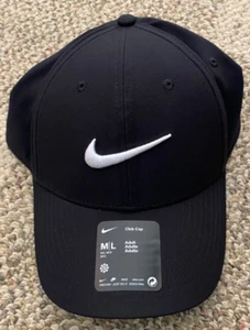 Nike Club Cap Hat Structured Embroidered Swoosh FB5625-010 Black Adult Size M/L - Picture 1 of 3