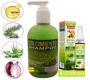 1 Biotin Shampoo 16oz for Thinning and 1 Lotion 2oz Hair Rosmary, Onion & Biotin - Picture 1 of 3