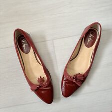 Cole Haan Pointed Toe Flats Patent Leather Tassel Wine Red Size 10