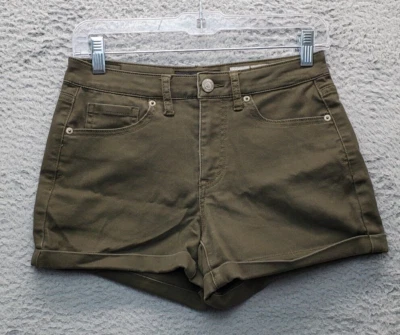 Pantalones Cortos de Jean Aéropostale Para Mujer 4 Verde Denim Algodón Cintura Alta Midi RN121726 Foto 1 de 4