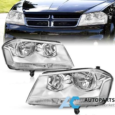 For 2008-2014 Dodge Avenger SXT SE Headlights Assembly Left Right 08-14 Clear Foto 1 de 4