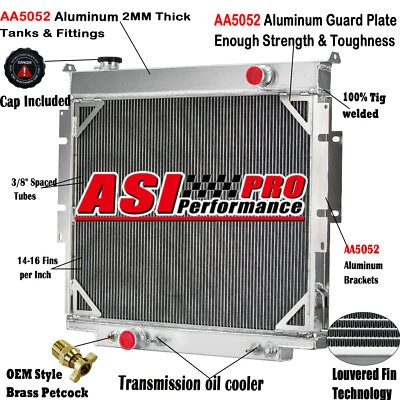 Aluminum Radiator For 1983-1996 Ford F-250 F350 F59 6.9L 7.3L V8 Diesel CC1165 Foto 1 de 4