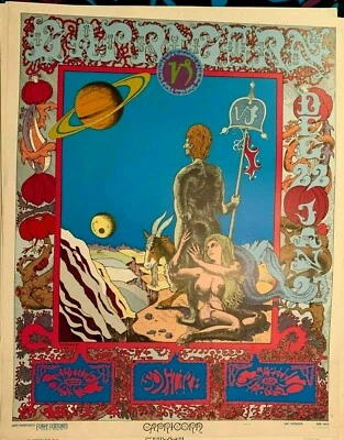 Póster de características funky Blacklight del zodiaco Capricornio 1967 de colección de Leseaux Foto 1 de 4