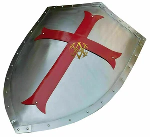 Medieval Armor Knight Shield Handcrafted Battle Armor Shield Christmas Home Gift - Picture 1 of 2