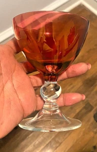 8 Vintage Red Crystal Champagne Wine Goblets Glasses Hold 4 oz - Picture 1 of 3