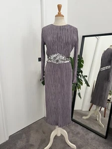 Vintage 1980s Plisse Sequin Dress by Ricki Lang for Nuit Made In USA Size 12 - Picture 1 of 9