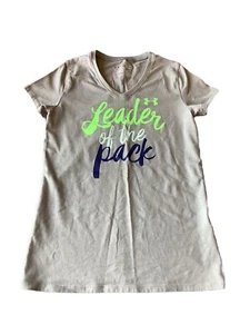 Under Armour Loose Girls Youth Size M Medium Gray V-Neck Athletic Shirt VGUC - Picture 1 of 11