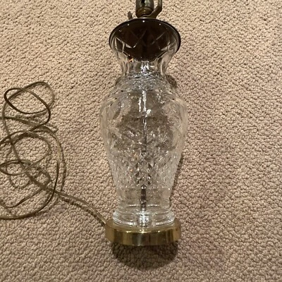 Authentic Waterford Fine Hand Cut Irish Crystal and Brass Lamp - Imagem 1 de 4