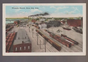 Sioux City IOWA c1915 IARI FERROVIARI treni treni DEPOSITO distretto all'ingrosso IA - Foto 1 di 2