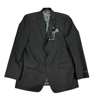 Chaqueta de traje lisa de ajuste clásico negra 44XL de Sean John para hombre Foto 1 de 4