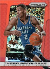 2013-14 Panini Prizm Prizms Red Thunder Basketball Card #63 Thabo Sefolosha