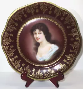 "Plato de colección de retratos de porcelana Royal Vienna 9,5"" Amicitia" - Imagen 1 de 6