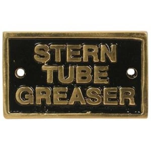 Brass STERN TUBE GREASER Deck Nameplate - Medium - Picture 1 of 1