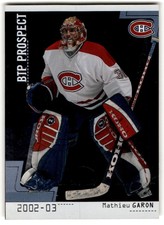 2002-03 Be a Player Between the Pipes Mathieu Garon #81 Montreal Canadiens