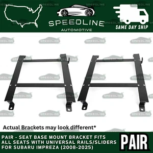 PAIR Racing Seat Mounting Brackets Rail Track NEW - For Subaru Impreza 08-25 - Picture 1 of 1