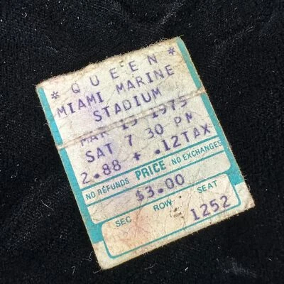 Queen Miami Marine Stadium Concert Ticket Stub March 15th 1975 Canceled For Rain - Image 1 of 2