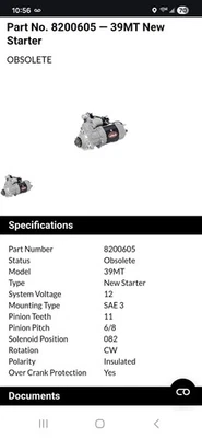 Delco Remy Starter 8200605 Foto 1 de 3