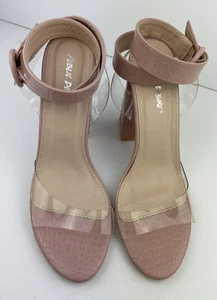 Sandalias para mujer Public Desire rosa pálido tacón alto evento, zapatos Reino Unido 6. En muy buen estado. - Imagen 1 de 11