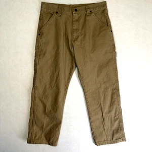 Pantalones de carpintero Wrangler para hombre 32x30 marrón ropa de trabajo de lona pesada vintage años 90 - Imagen 1 de 19